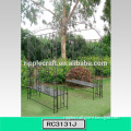New Arrival Wrought Iron Garden Arch with Bench for Garden